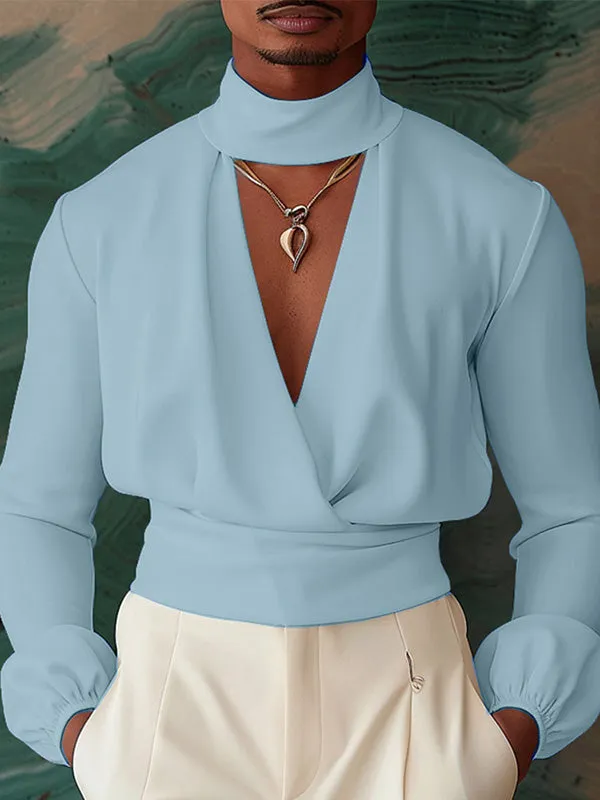 Mens Deep V-Neck Long Sleeve Shirt SKUK80274 sold by Incerunmen product image thumbnail 3