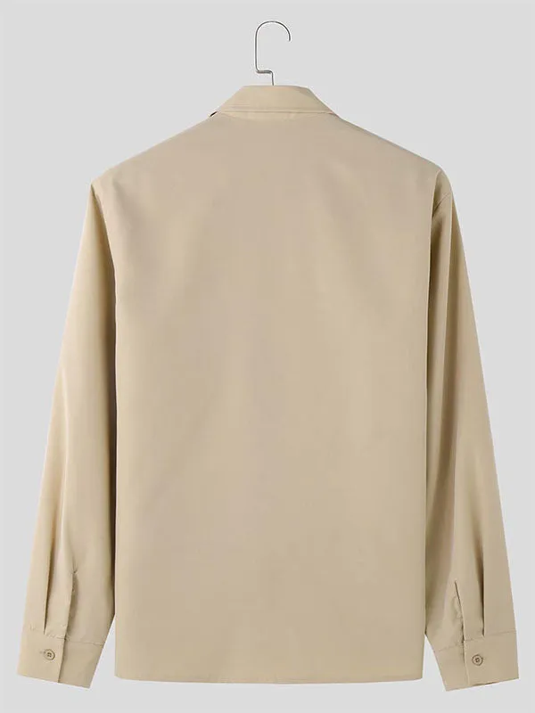 Mens Deconstructed Tie-Detail Long Sleeve Shirt SKUK79645 sold by Incerunmen product image thumbnail 5