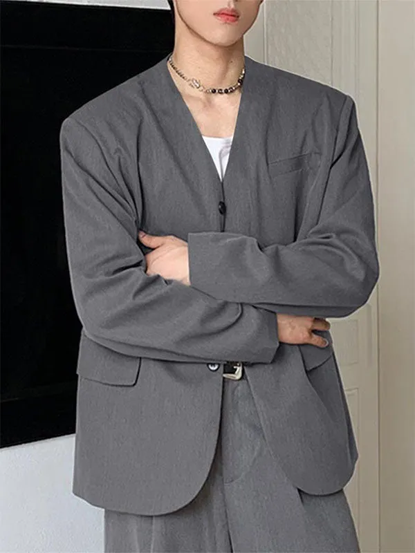 Mens Solid Color Long Sleeve Blazer SKUK77353 sold by Incerunmen