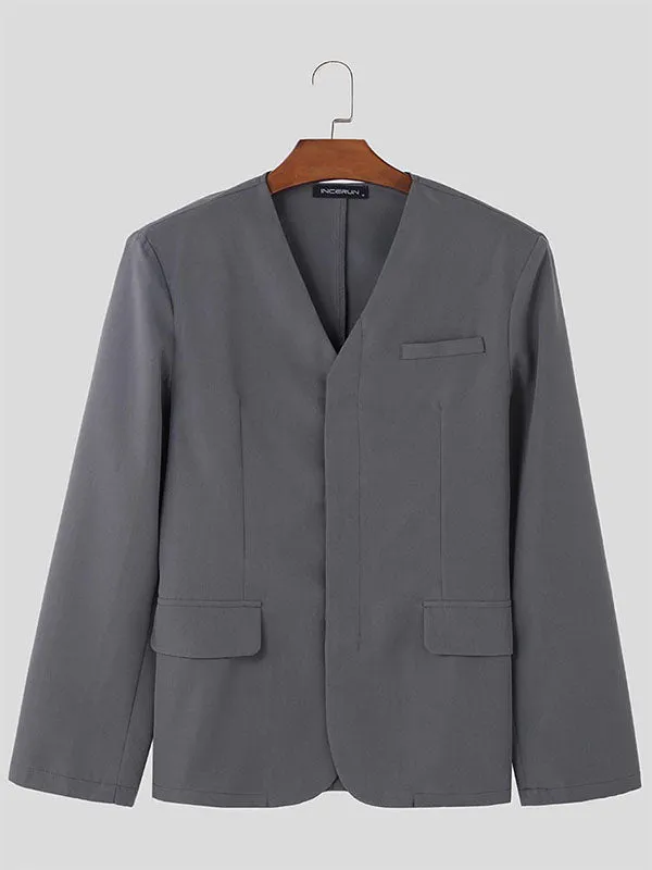 Mens Solid Color Long Sleeve Blazer SKUK77353 sold by Incerunmen product image thumbnail 4