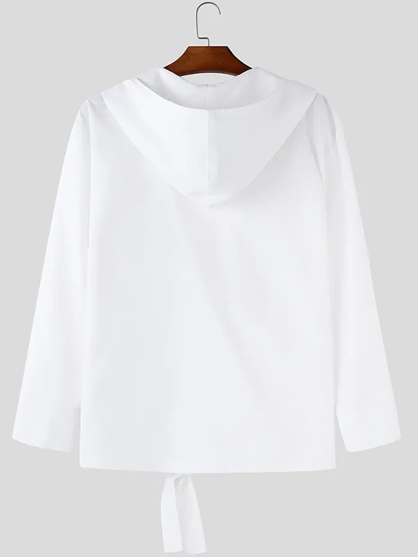 Mens Deconstructed Solid Color Pullover Hoodie SKUK77363 sold by Incerunmen product image thumbnail 5