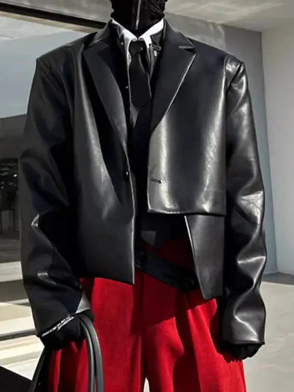 Mens Asymmetrical Hem Long Sleeve Blazer SKUK79205 sold by Incerunmen