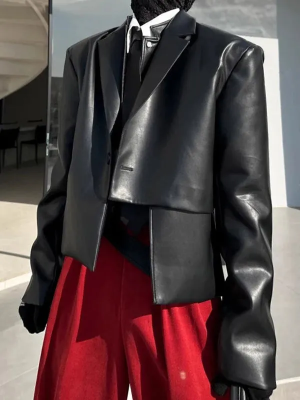 Mens Asymmetrical Hem Long Sleeve Blazer SKUK79205 sold by Incerunmen product image thumbnail 2