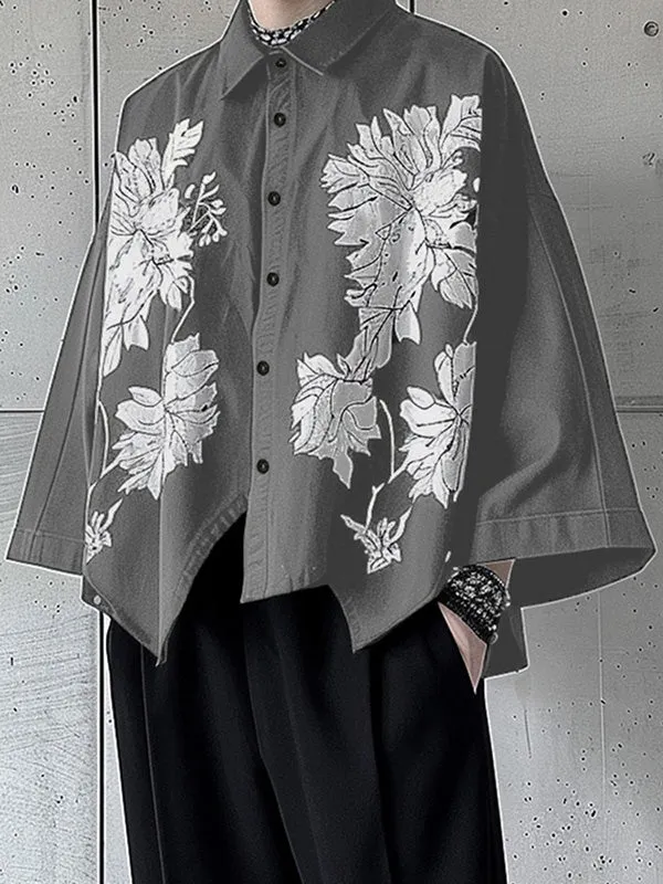 Mens Floral Print Bell Sleeve Shirt SKUK74943 sold by Incerunmen product image thumbnail 2