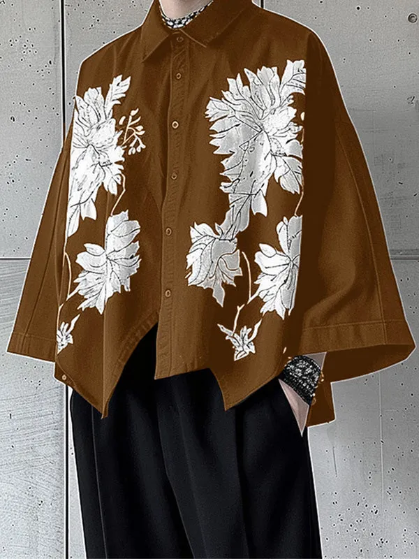 Mens Floral Print Bell Sleeve Shirt SKUK74943 sold by Incerunmen product image thumbnail 3