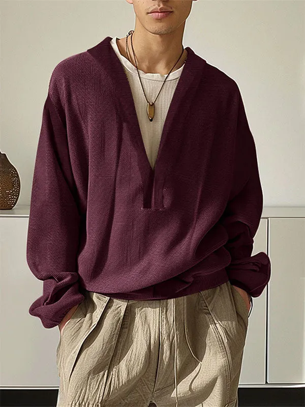 Mens Minimalist Deep V-Neck Pullover Sweatshirt SKUK75081 sold by Incerunmen product image thumbnail 2