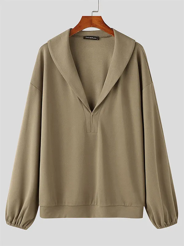 Mens Minimalist Deep V-Neck Pullover Sweatshirt SKUK75081 sold by Incerunmen product image thumbnail 4