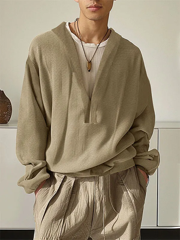 Mens Minimalist Deep V-Neck Pullover Sweatshirt SKUK75081 sold by Incerunmen product image thumbnail 3