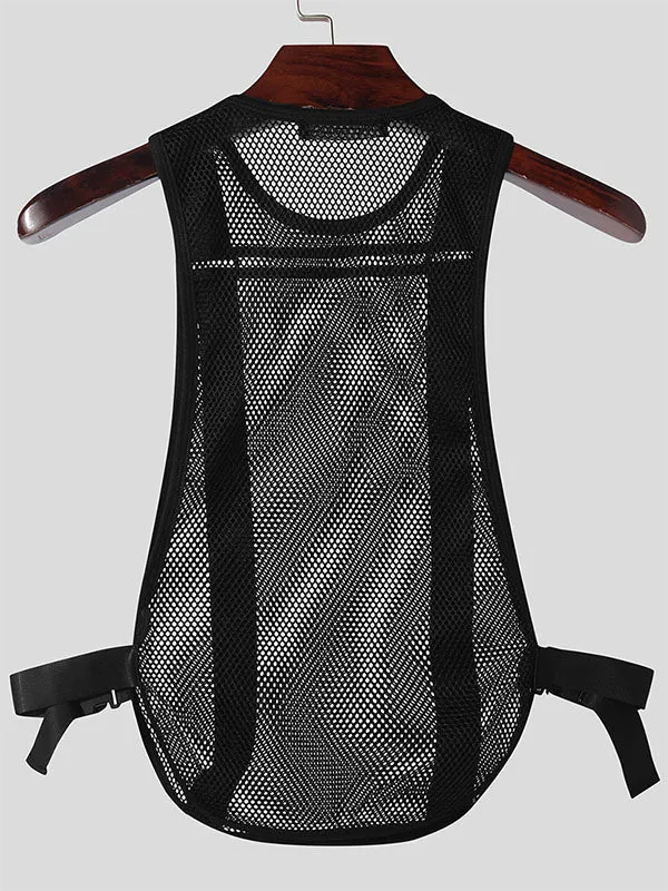 Mens Mesh Hollow Out Sheer Tank SKUK74682 sold by Incerunmen product image thumbnail 3