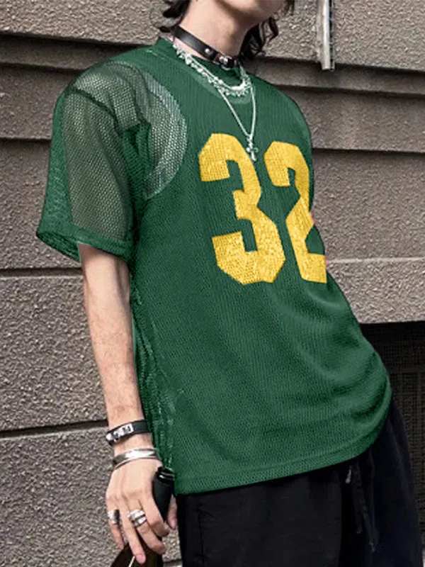 Mens Numeric Prin Sheer Mesh T-Shirt SKUK72438 sold by Incerunmen product image thumbnail 2