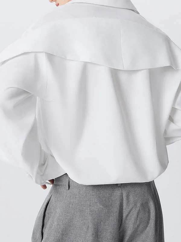 Mens Deconstructed Solid Color Long-Sleeve Shirt SKUK72506 sold by Incerunmen product image thumbnail 2