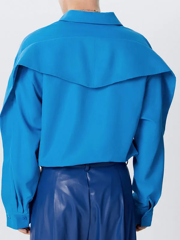 Mens Deconstructed Solid Color Long-Sleeve Shirt SKUK72506 sold by Incerunmen product image thumbnail 4