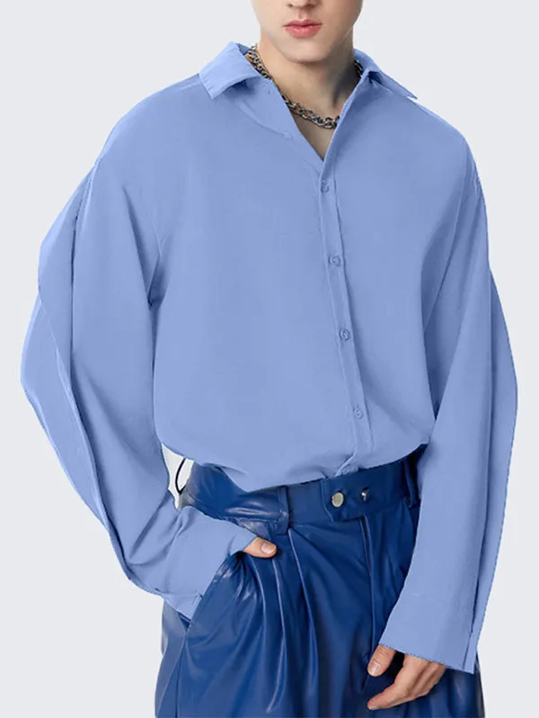 Mens Deconstructed Solid Color Long-Sleeve Shirt SKUK72506 sold by Incerunmen product image thumbnail 5
