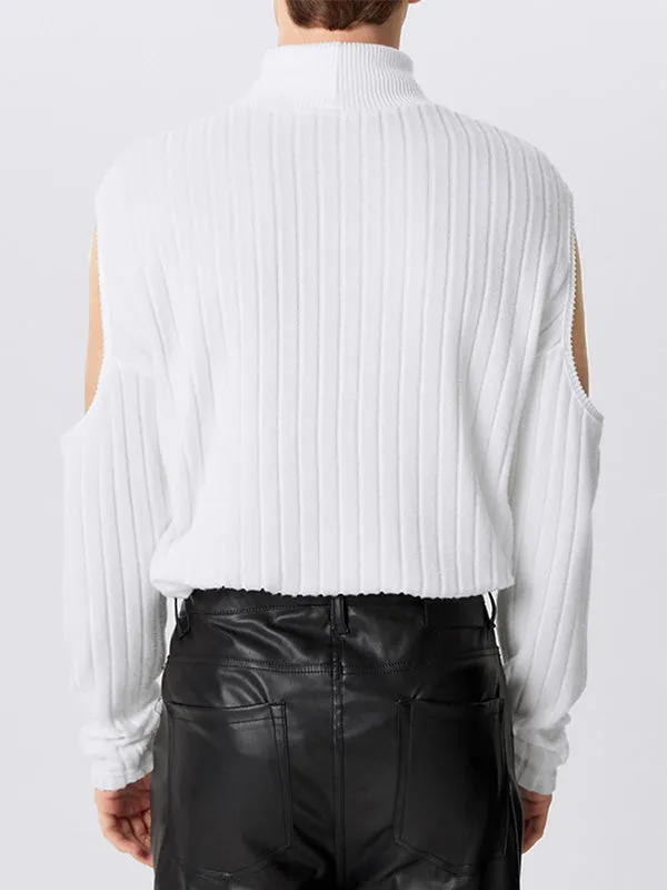 Mens Solid Color Deconstructed Textured Sweater SKUK72500 sold by Incerunmen product image thumbnail 3