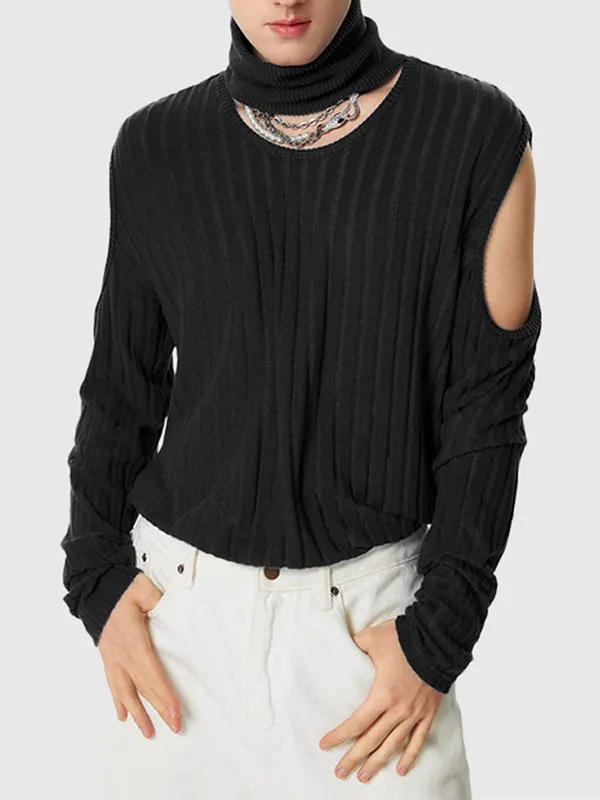 Mens Solid Color Deconstructed Textured Sweater SKUK72500 sold by Incerunmen product image thumbnail 5