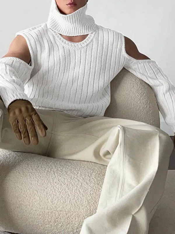 Mens Solid Color Deconstructed Textured Sweater SKUK72500 sold by Incerunmen