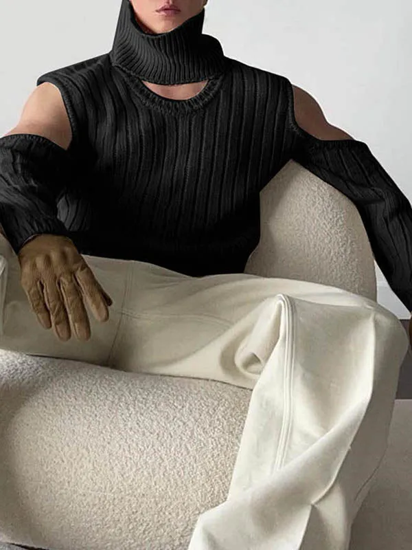 Mens Solid Color Deconstructed Textured Sweater SKUK72500 sold by Incerunmen product image thumbnail 4