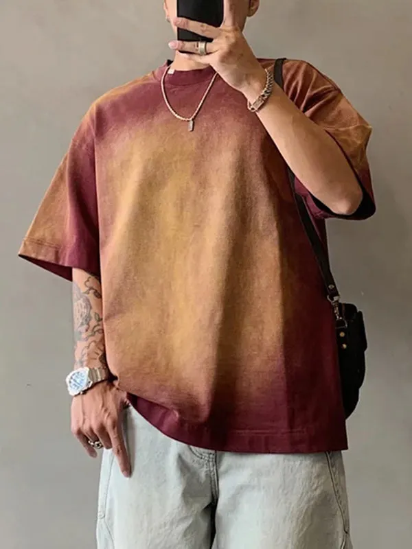 Mens Gradient Short-Sleeve T-Shirt SKUK73898 sold by Incerunmen product image thumbnail 3