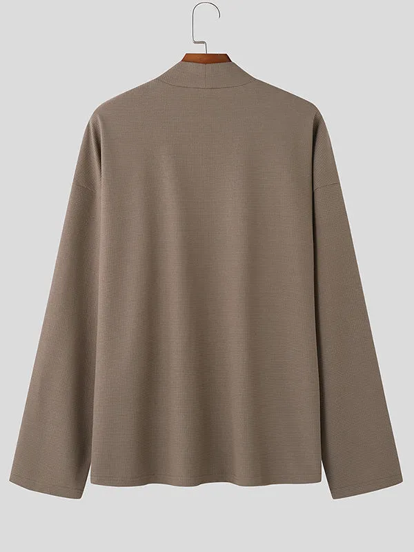 Mens Minimalist Textured Long-Sleeve Cardigan SKUK77318 sold by Incerunmen product image thumbnail 5