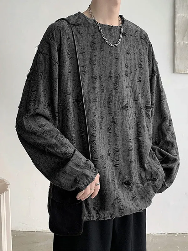 Mens Minimalist Textured Long-Sleeve T-Shirt SKUK76398 sold by Incerunmen product image thumbnail 2