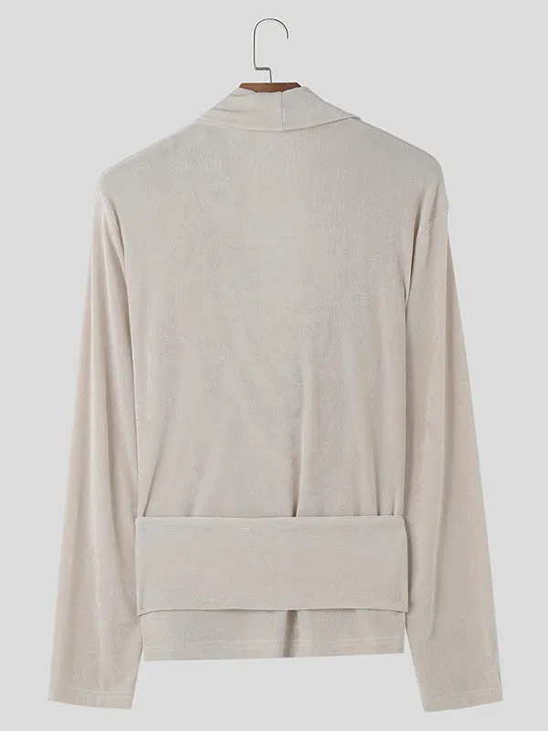 Mens French Elegance Draped Neck Shirt SKUK72396 sold by Incerunmen product image thumbnail 5