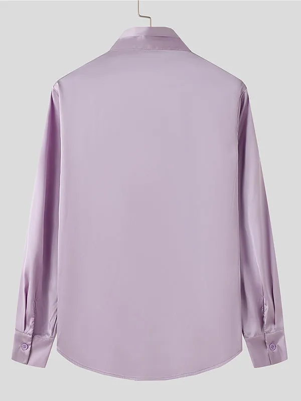 Mens French Style Solid Color Pleated Shirt SKUK74950 sold by Incerunmen product image thumbnail 5