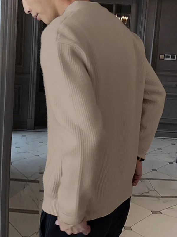 Mens Minimalist Textured Long-Sleeve Cardigan SKUK76409 sold by Incerunmen product image thumbnail 4