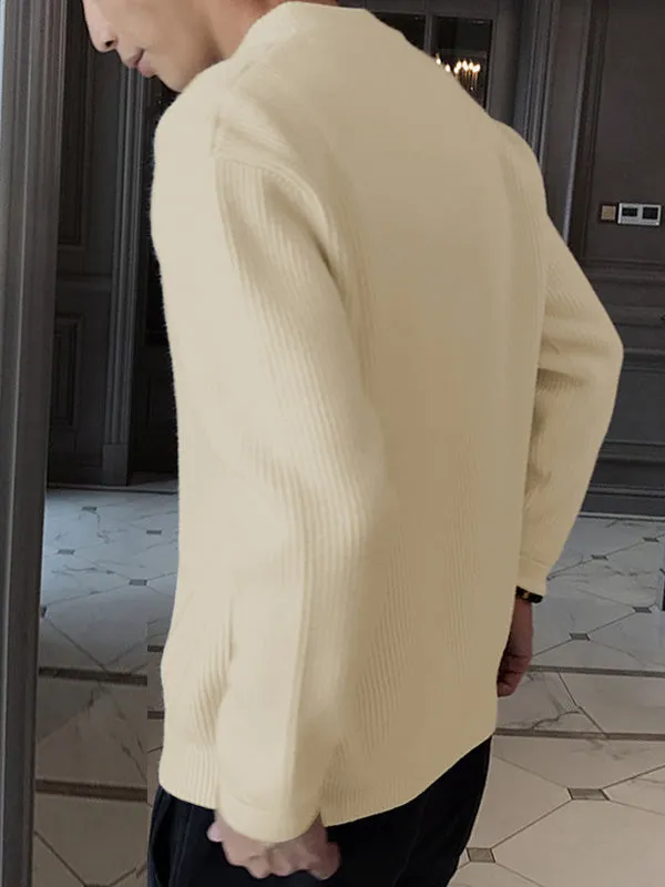 Mens Minimalist Textured Long-Sleeve Cardigan SKUK76409 sold by Incerunmen product image thumbnail 2