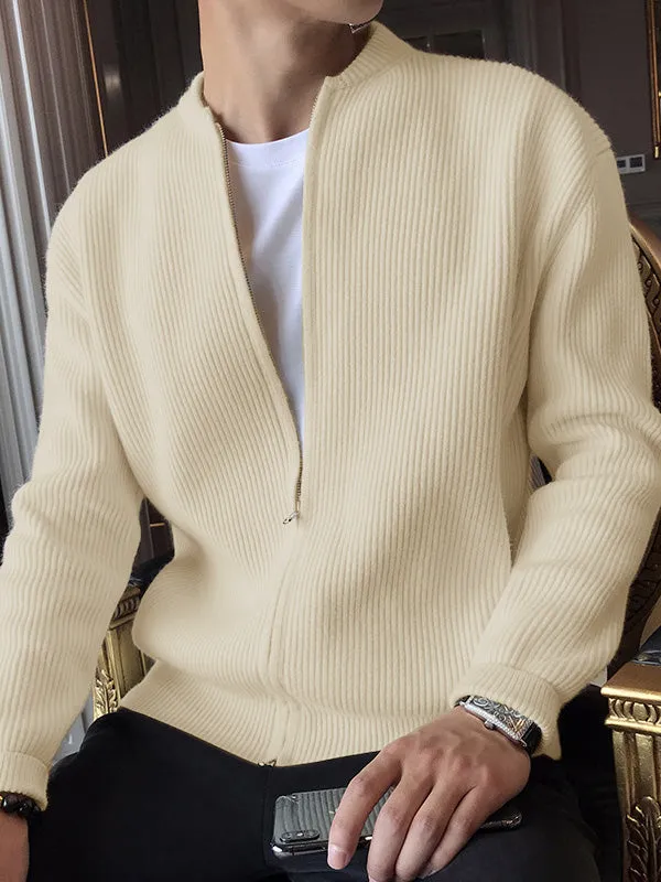 Mens Minimalist Textured Long-Sleeve Cardigan SKUK76409 sold by Incerunmen