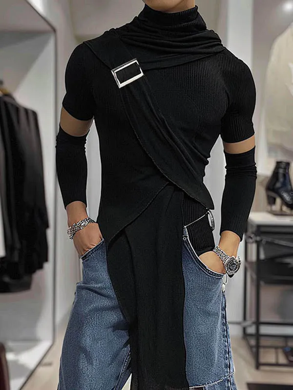 Mens Deconstructed Solid Color T-Shirt SKUK72511 sold by Incerunmen