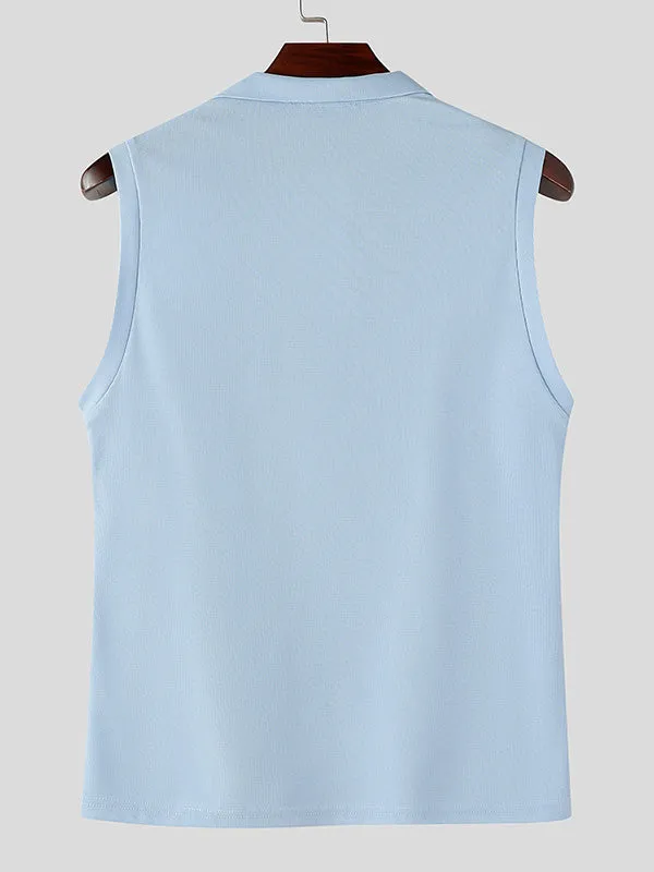 Mens Minimalist Solid Color Textured Tank SKUK74056 sold by Incerunmen product image thumbnail 5