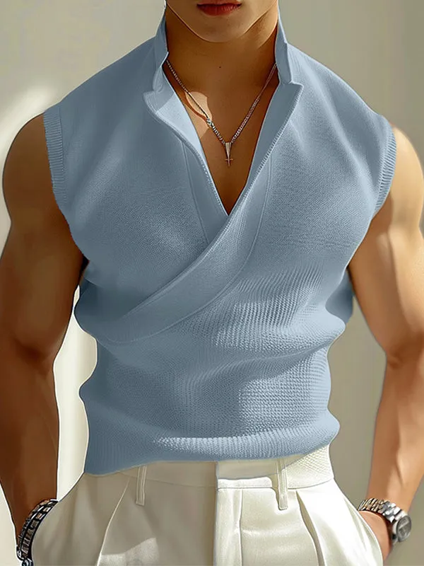 Mens Minimalist Solid Color Textured Tank SKUK74056 sold by Incerunmen product image thumbnail 3
