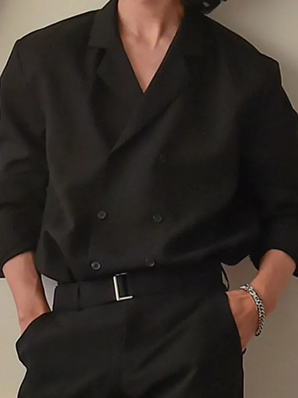 Mens Japanese Style Loose V-Neck Shirt SKUK72679 sold by Incerunmen