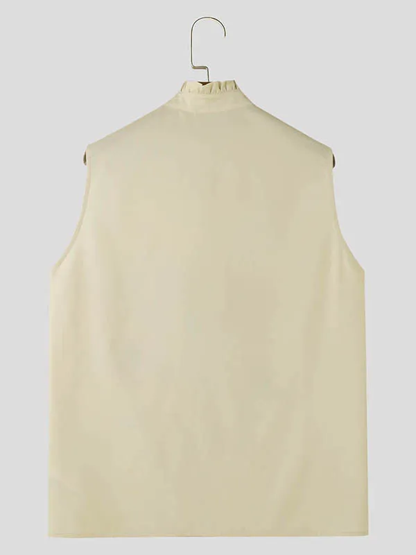 Mens Floral Print Mock Neck Sleeveless Tank SKUK64732 sold by Incerunmen product image thumbnail 5