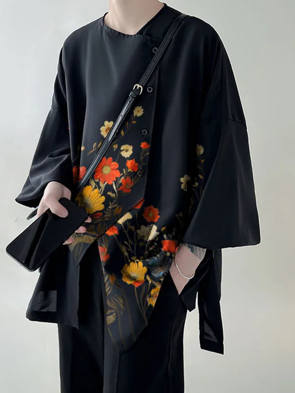 Mens Irregular Design Floral Print Shirt SKUK69979 sold by Incerunmen product image thumbnail 2