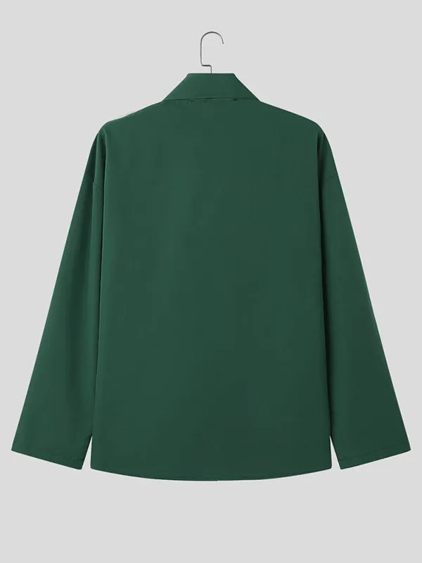 Mens Solid Color Tie Design Long-Sleeve Shirt SKUK73522 sold by Incerunmen product image thumbnail 5