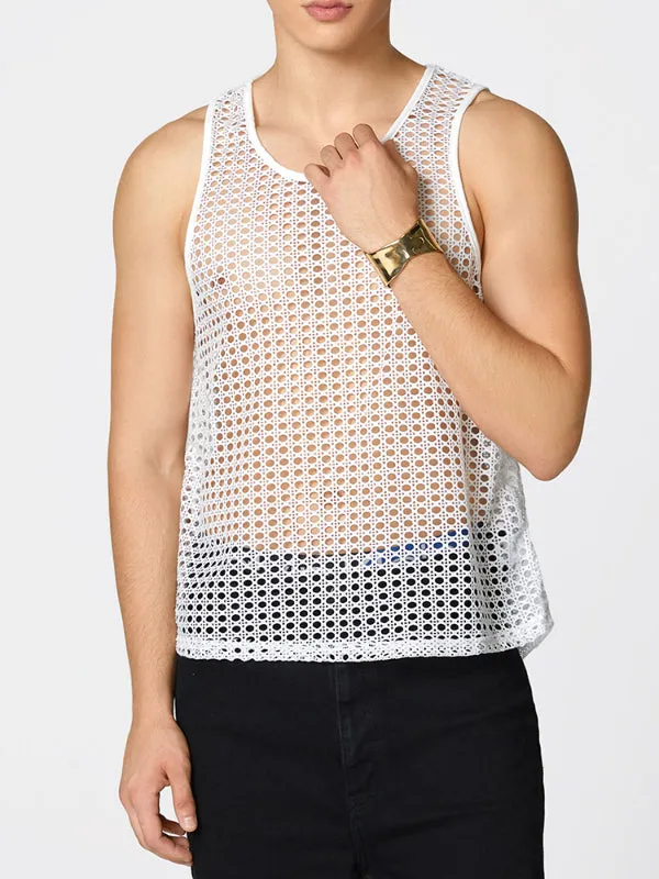 Mens Beach Style Mesh Sleeveless Tank SKUK67988 sold by Incerunmen product image thumbnail 4