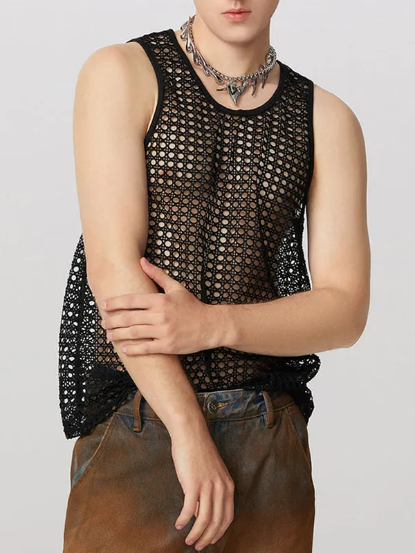 Mens Beach Style Mesh Sleeveless Tank SKUK67988 sold by Incerunmen product image thumbnail 2