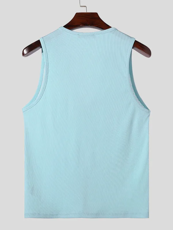 Mens Solid Color Mesh Sleeveless Tank SKUK65497 sold by Incerunmen product image thumbnail 5