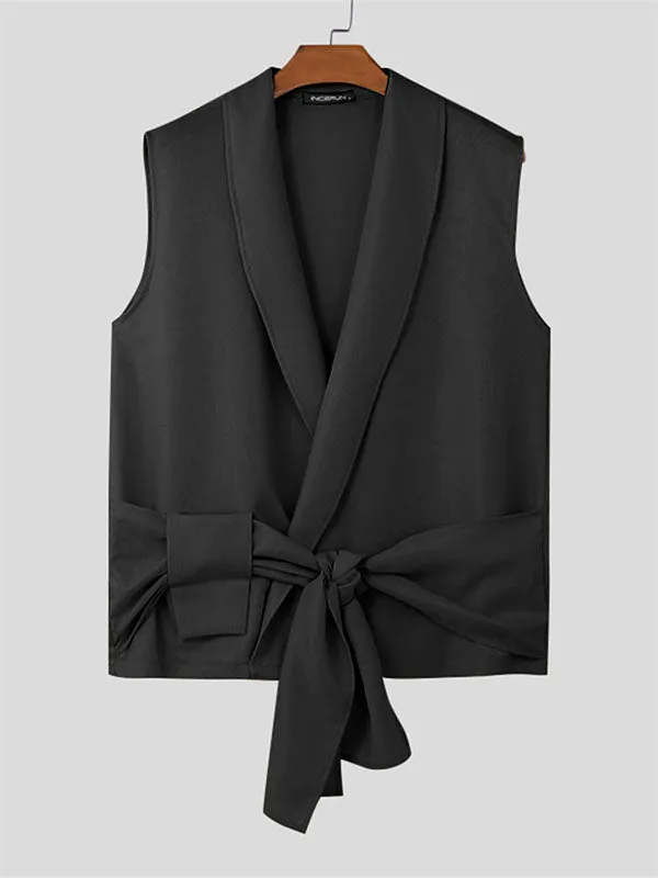 Mens Textured Tie-Front Sleeveless Cardigan SKUK65102 sold by Incerunmen product image thumbnail 4