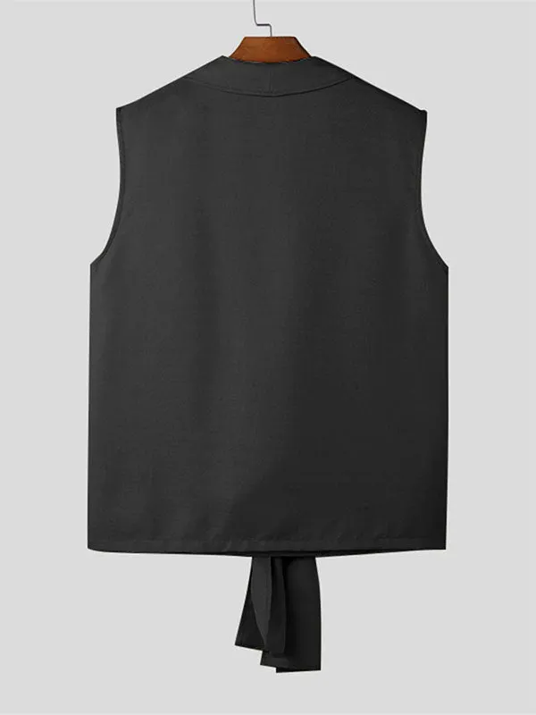 Mens Textured Tie-Front Sleeveless Cardigan SKUK65102 sold by Incerunmen product image thumbnail 5