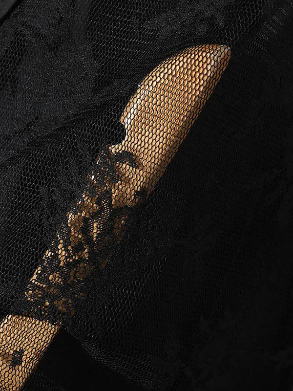 Mens Sheer Lace Print Long Sleeve Blazer SKUK68884 sold by Incerunmen product image thumbnail 5