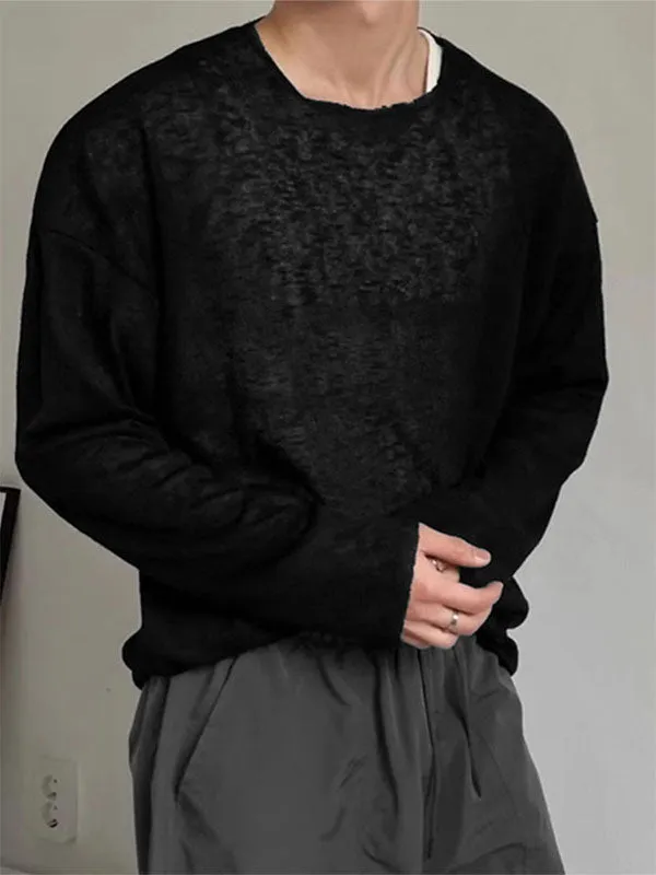 Mens Lightweight Textured Knit Long Sleeve T-Shirt SKUK71330 sold by Incerunmen product image thumbnail 4
