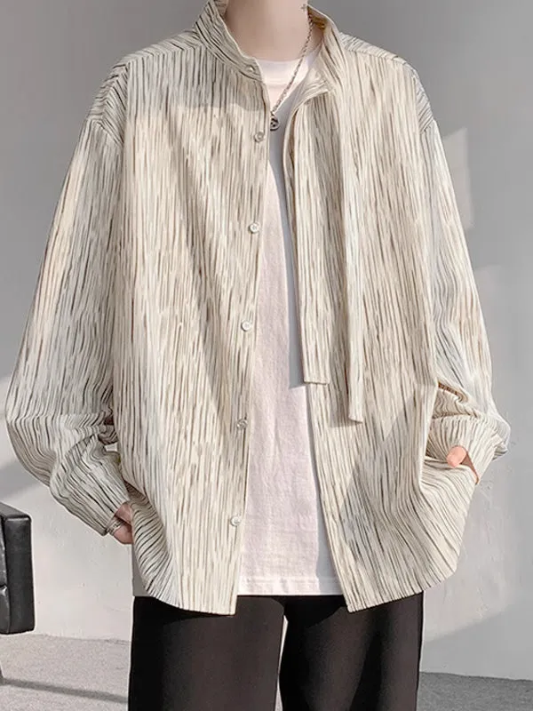 Mens Sash Design Loose Fit Long Sleeve Shirt SKUK71317 sold by Incerunmen