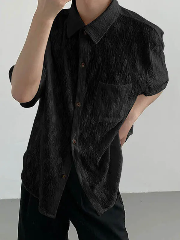 Mens Casual Floral Embroidery Short Sleeve Shirt SKUK71362 sold by Incerunmen