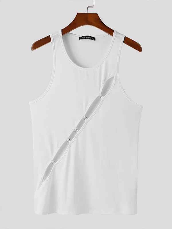 Mens Hollow Out Metal Ring Knit Tank SKUK66753 sold by Incerunmen product image thumbnail 4