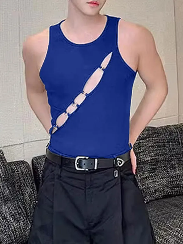 Mens Hollow Out Metal Ring Knit Tank SKUK66753 sold by Incerunmen product image thumbnail 3