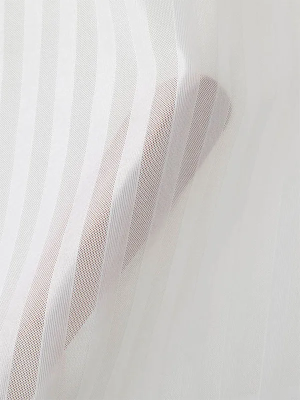 Mens Sheer Striped Panel Round Neck T-Shirt SKUK70053 sold by Incerunmen product image thumbnail 5