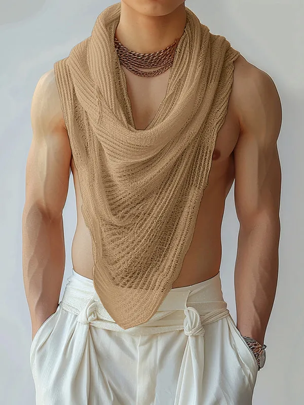Mens Textured Drape Neck Sleeveless Tank SKUK65446 sold by Incerunmen product image thumbnail 2