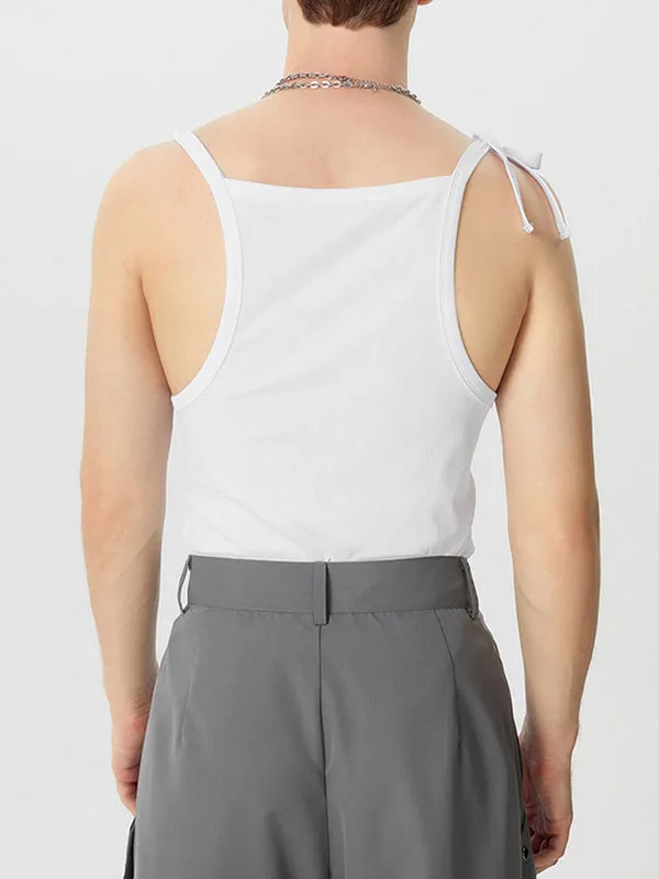 Mens Deconstructed Solid Knot Tank SKUK69101 sold by Incerunmen product image thumbnail 4